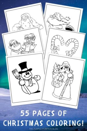 55 Page Christmas Coloring Pages Book! (Print-at-Home)