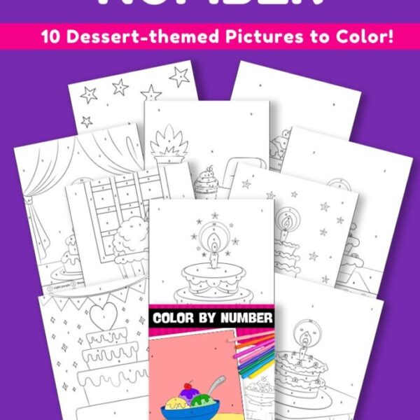 10-Page Color By Number Just Desserts Activity Book 1 (Print-at-Home)