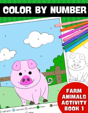 10-Page Color By Number Farm Animals Activity Book 1 (Print-at-Home)