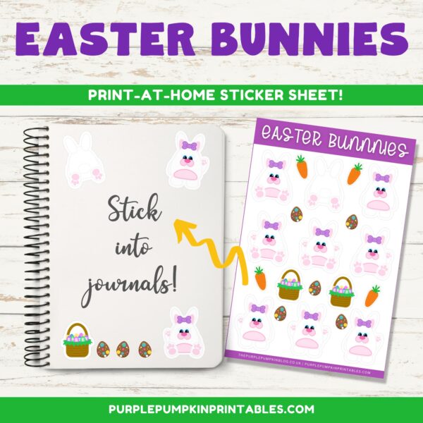 Easter Bunnies Print at Home Sticker Sheet