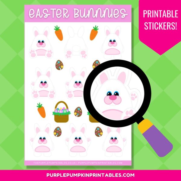 Easter Bunnies Printable Stickers