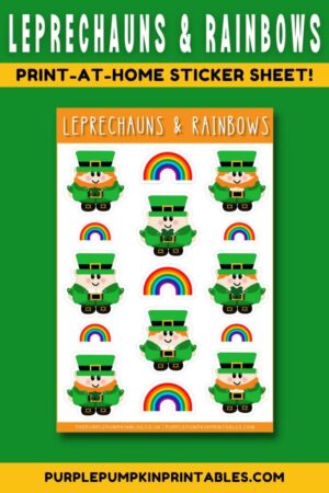Digital & Printable Leprechauns & Rainbows Sticker Sheet