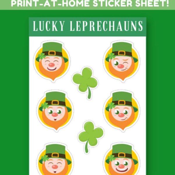 Digital & Printable Lucky Leprechaun Sticker Sheet