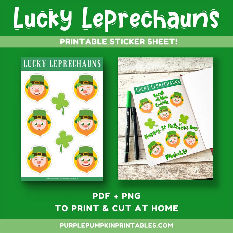 Digital & Printable Lucky Leprechaun Sticker Sheet