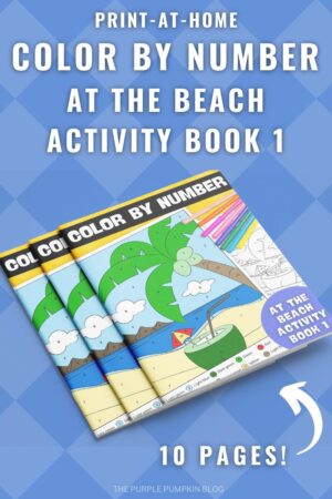 Print-at-Home Color By Number At The Beach Activity Book 1