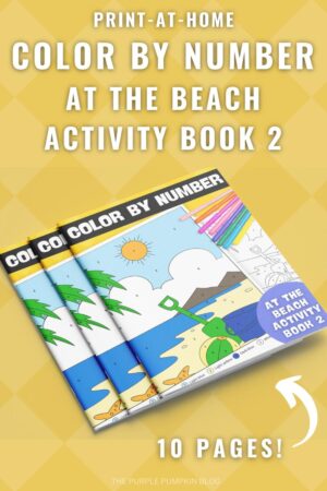 Print-at-Home Color By Number At The Beach Activity Book 2