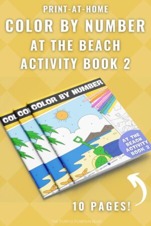 10-Page Color By Number At The Beach Activity Book 2 (Print-at-Home)