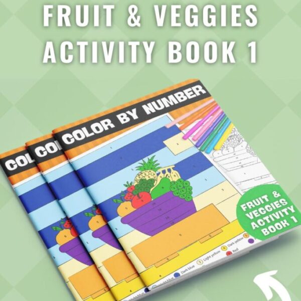 10-Page Color By Number Fruit & Veggies Activity Book 1 (Print-at-Home)