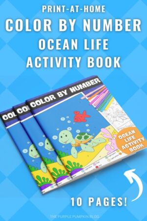 10-Page Color By Number Ocean Life Activity Book (Print-at-Home)