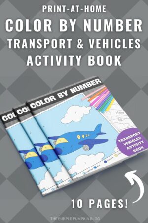 Print-at-Home Color By NumberTransport & Vehicles Activity Book