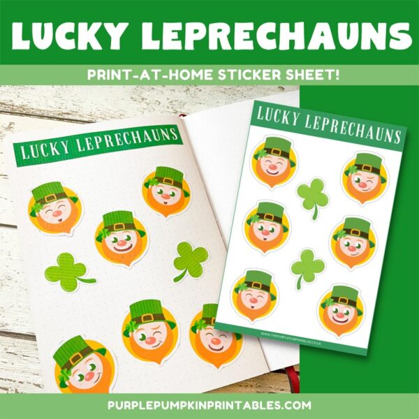 Print at Home Lucky Leprechauns Sticker Sheet