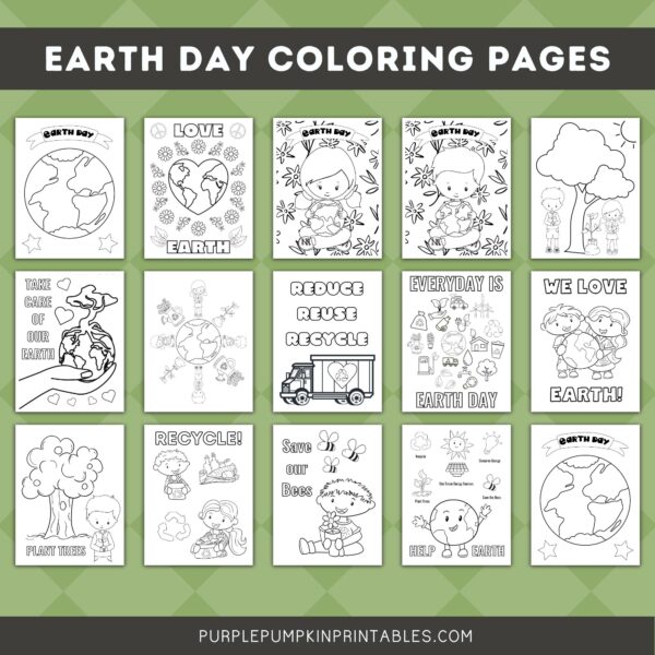 Earth Day Coloring Pages (Earth Day Activity Pack)