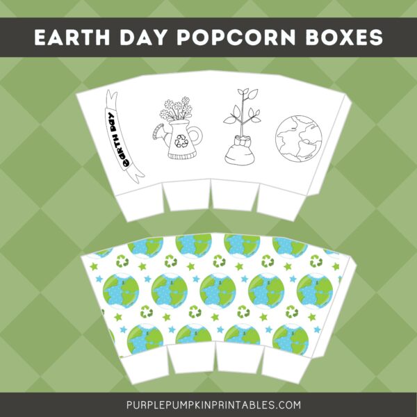 Earth Day Popcorn Boxes (Earth Day Activity Pack)