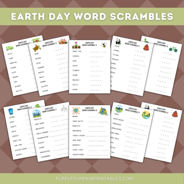 Earth Day Word Scrambles (Earth Day Activity Pack)