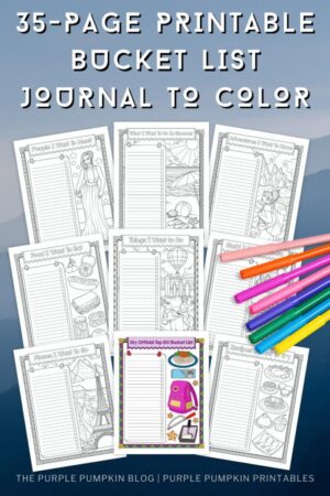 35-Page Printable Bucket List Journal To Color