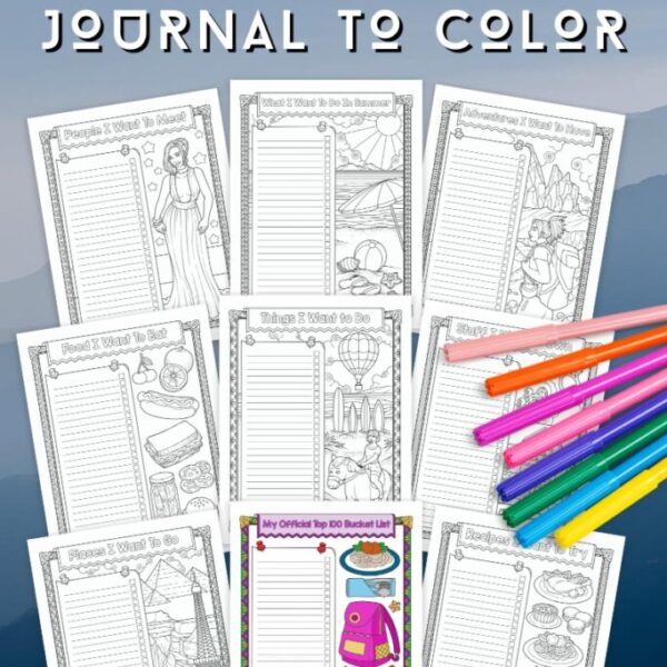 35-Page Printable Bucket List Journal To Color