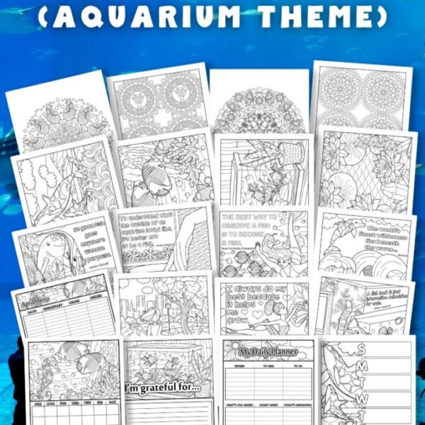 Aquarium Themed Printable Journal To Color (Printable Planner)