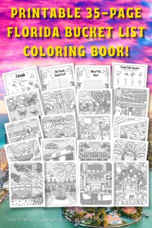 Printable Florida Bucket List Coloring Book (35-Pages to Print at Home!)