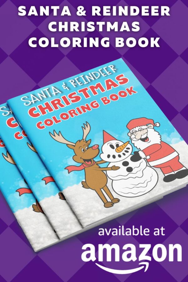 Santa & Reindeer Christmas Coloring Book available at Amazon
