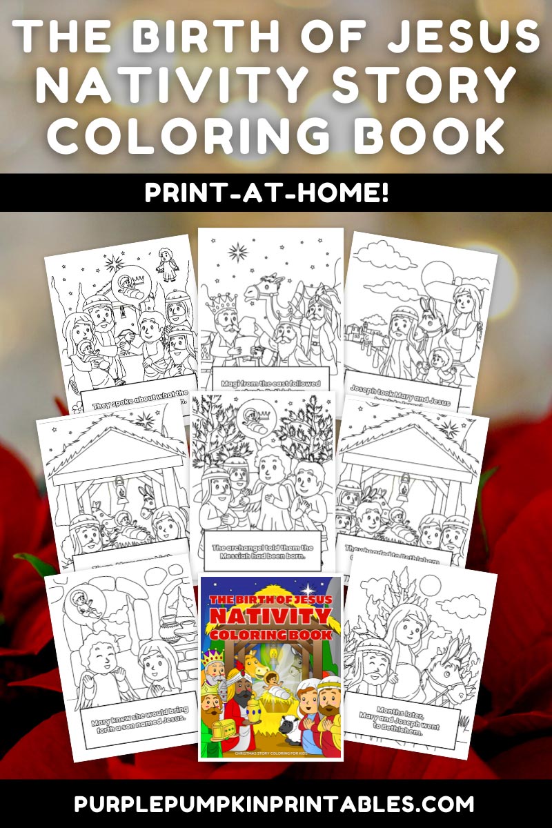 30-Page Printable The Birth of Jesus Nativity Coloring Book