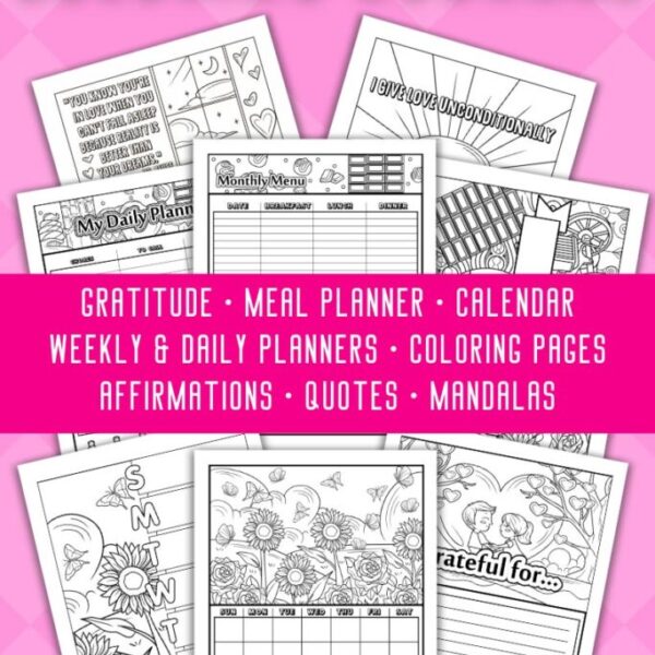 Lots of Love Themed Printable Journal To Color (Printable Planner)