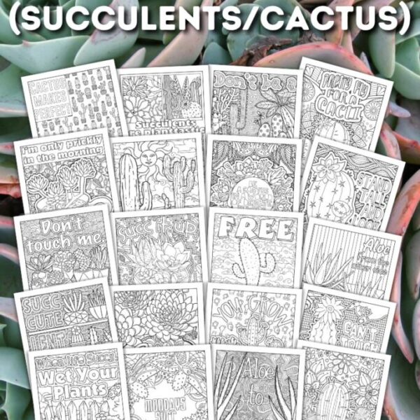 Printable Succulents & Cactus Coloring Book