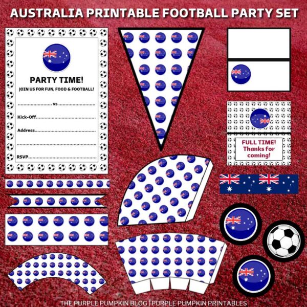 Australia Printable Football Party Set