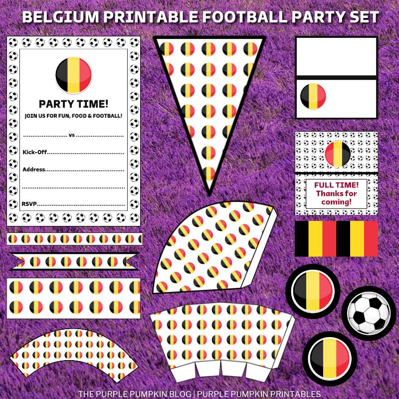 Printable Belgium Football Party Set (World Cup)