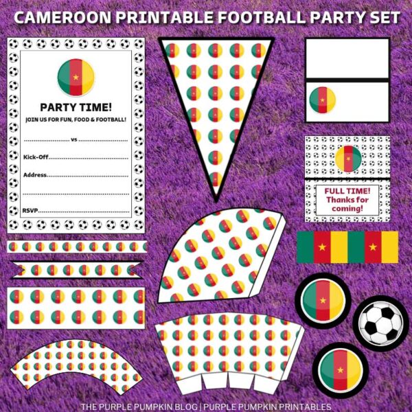 Cameroon Printable Football Party Set