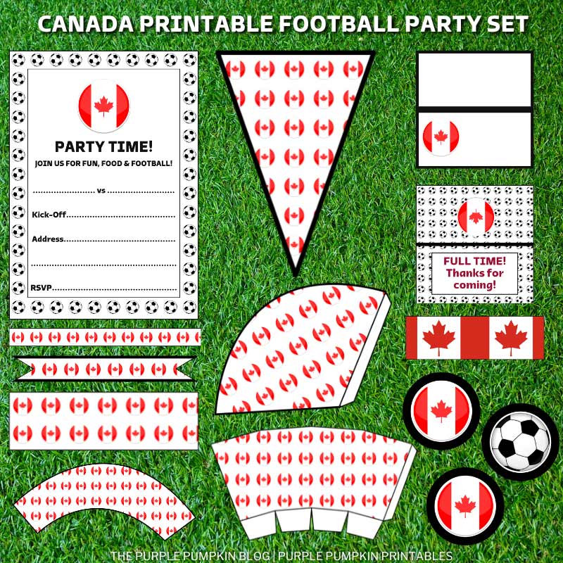Printable Canada Football Party Set (World Cup)