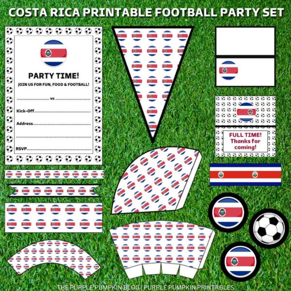 Costa Rica Printable Football Party Set