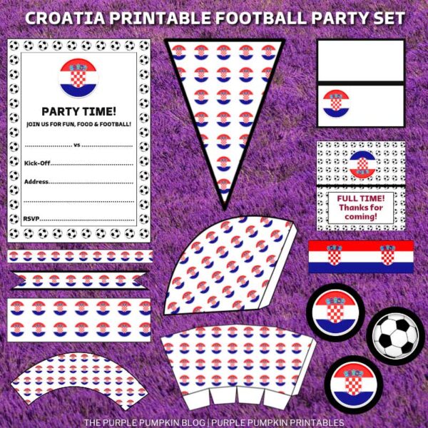 Croatia Printable Football Party Set