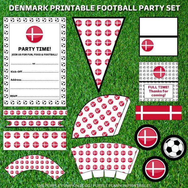 Denmark Printable Football Party Set