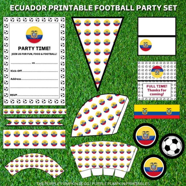 Printable Ecuador Football Party Set (World Cup)