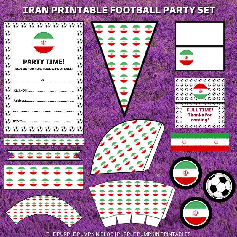 Printable Iran Football Party Set (World Cup)
