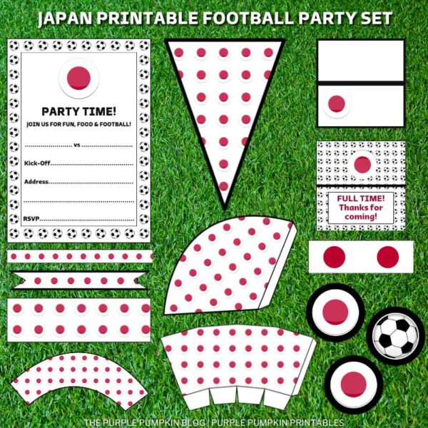 Japan Printable Football Party Set