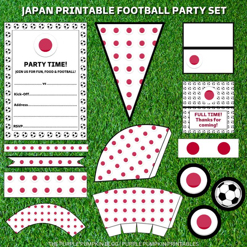 Printable Japan Football Party Set (World Cup)