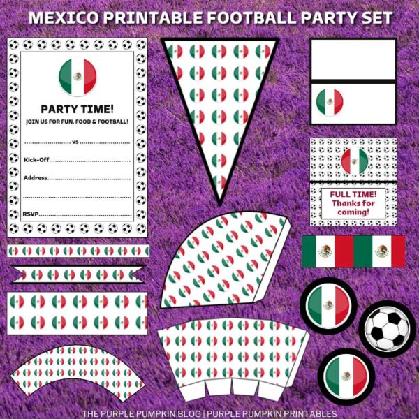 Mexico Printable Football Party Set