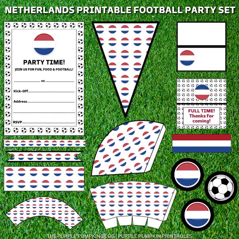 Printable Netherlands Football Party Set (World Cup)