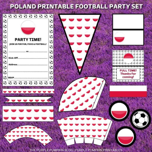 Poland Printable Football Party Set