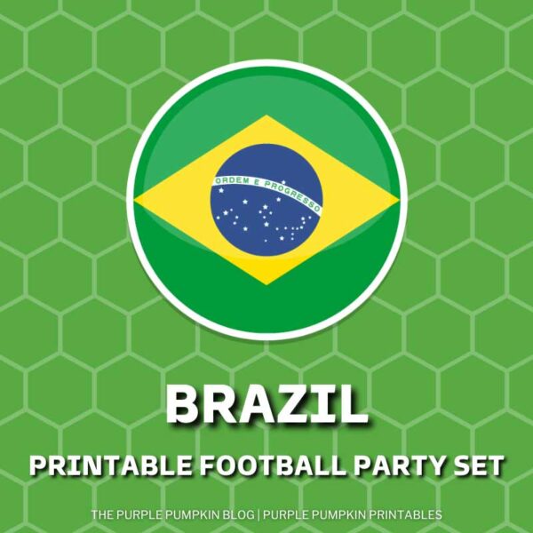 Printable Football Party Set - Brazil