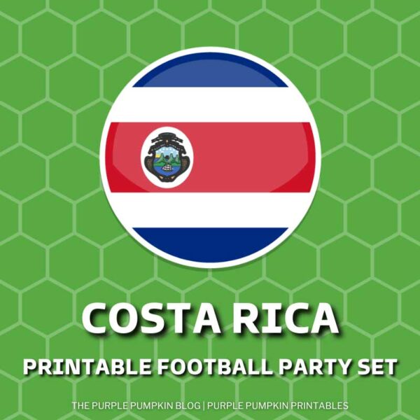 Printable Costa Rica Football Party Set (World Cup)