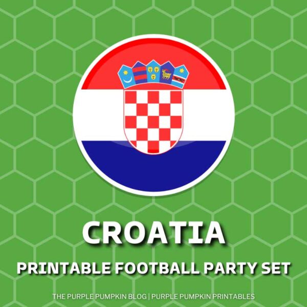 Printable Croatia Football Party Set (World Cup)