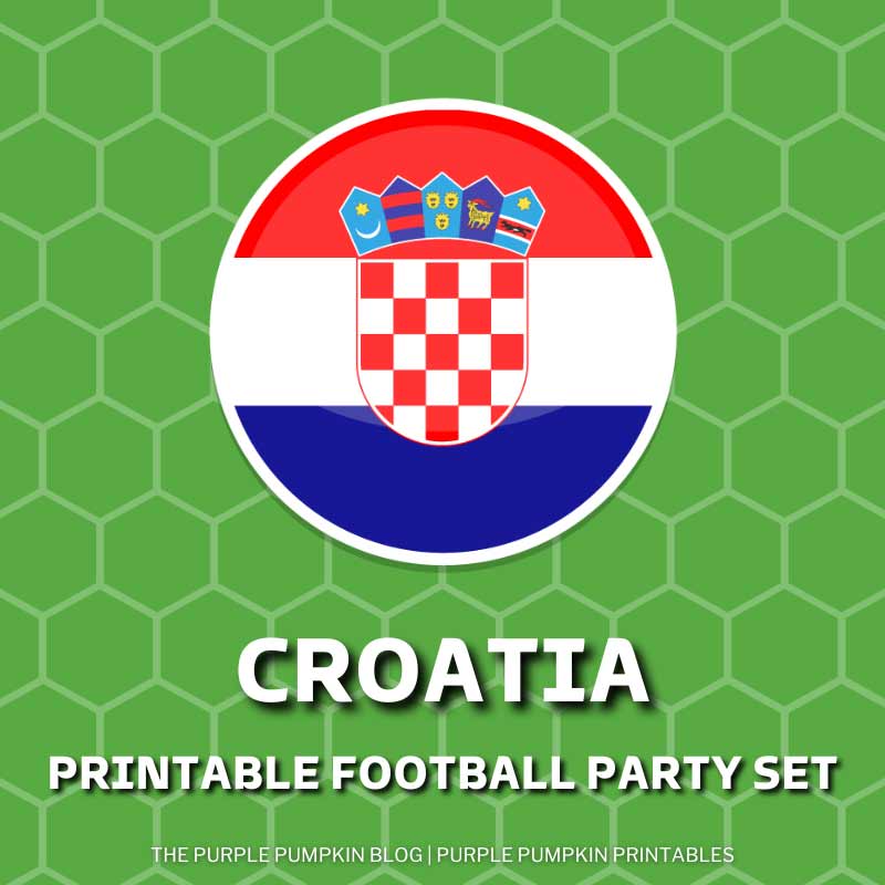 Printable Croatia Football Party Set (World Cup)