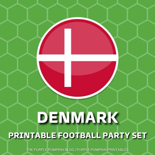 Printable Football Party Set - Denmark