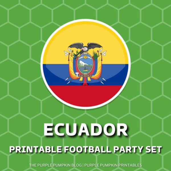 Printable Ecuador Football Party Set (World Cup)