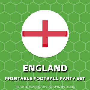 Printable Football Party Set - England