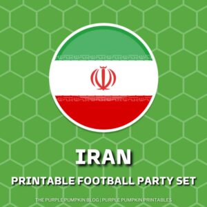 Printable Football Party Set - Iran