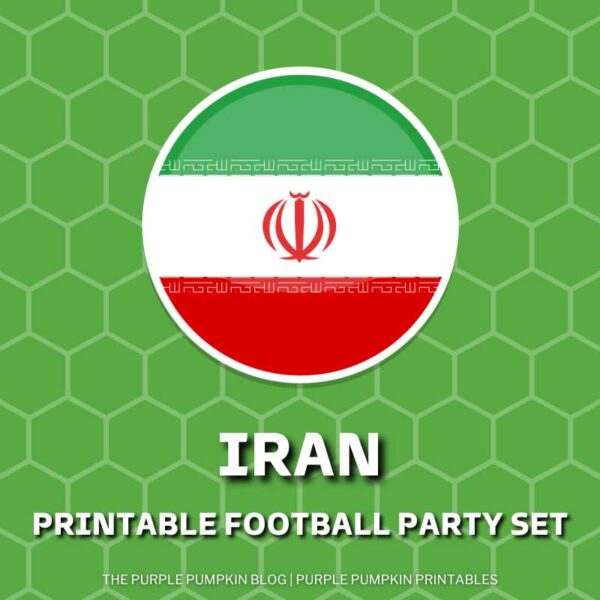 Printable Football Party Set - Iran