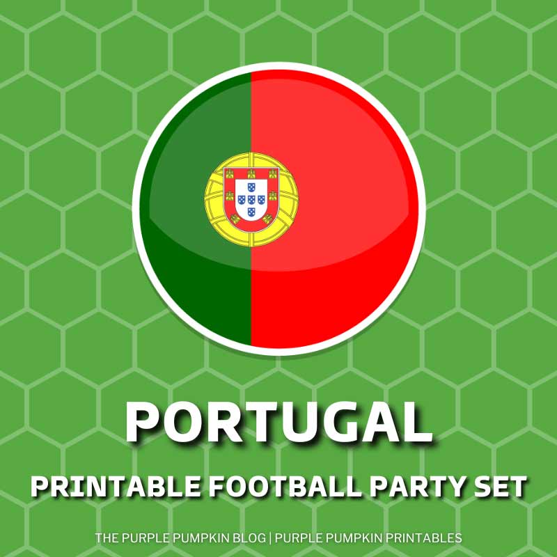 Printable Portugal Football Party Set (World Cup)